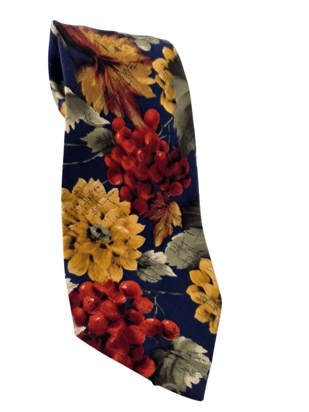 Boss Hugo Boss 90s Silk Tie Bold Foral on Royal Blue 60